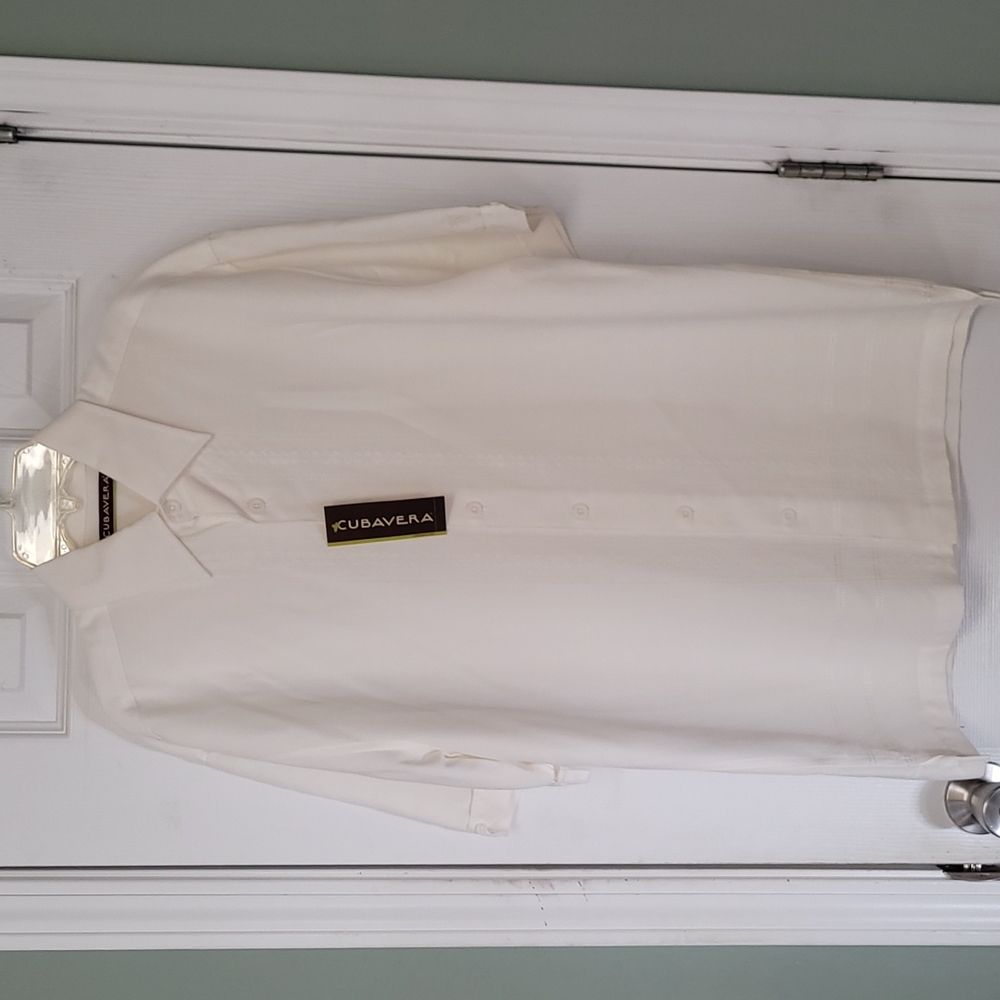 Off white mens Cubavera embroidered Med